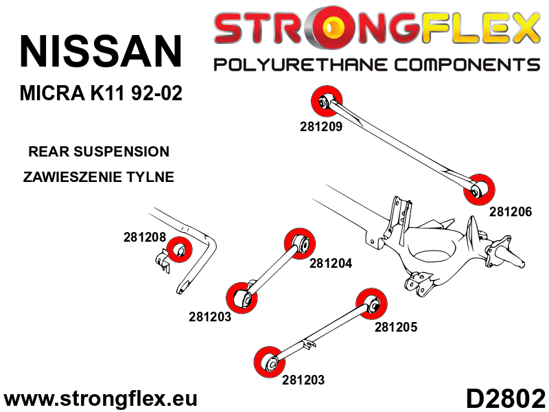 Bag nederste link arm - Bag bøsning SPORT