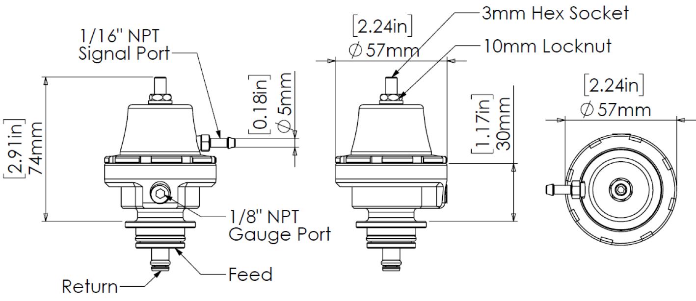 Turbosmart Brændstoftryksregulator Kompakt (Bosch) Sleeper