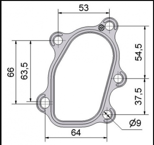 Downpipeflange Garret 5 bolt RF