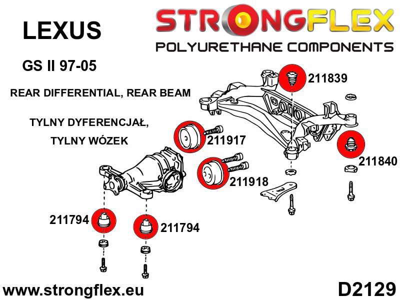 Toyota Supra MKIV bag Diff bøsning - foran bøsning