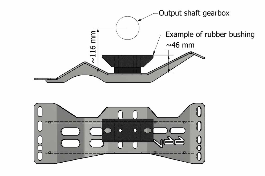 Gearkasse bjælke GM T5/T56/4L60 - Volvo 740 / 940