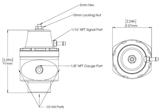 Turbosmart Brændstoftryksregulator AN10 Sort