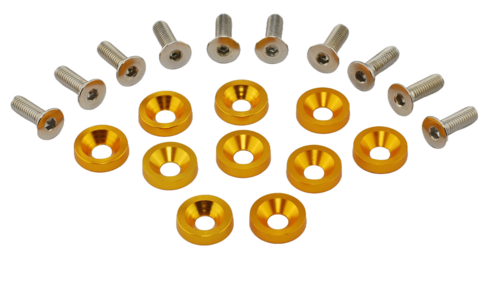 Forsænket skive med skrue / JDM Fender washer Guld