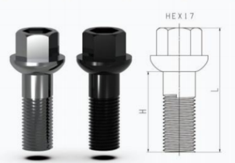Hjulbolt Sort M12x1,5