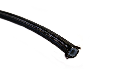 AN3 Nylon og Stålflettet Bremseslange 1/8" sort